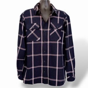 Pacific Trail Men's Shirt Size XL Plaid Button-Up Blue Long Sleeve Thick Cotton